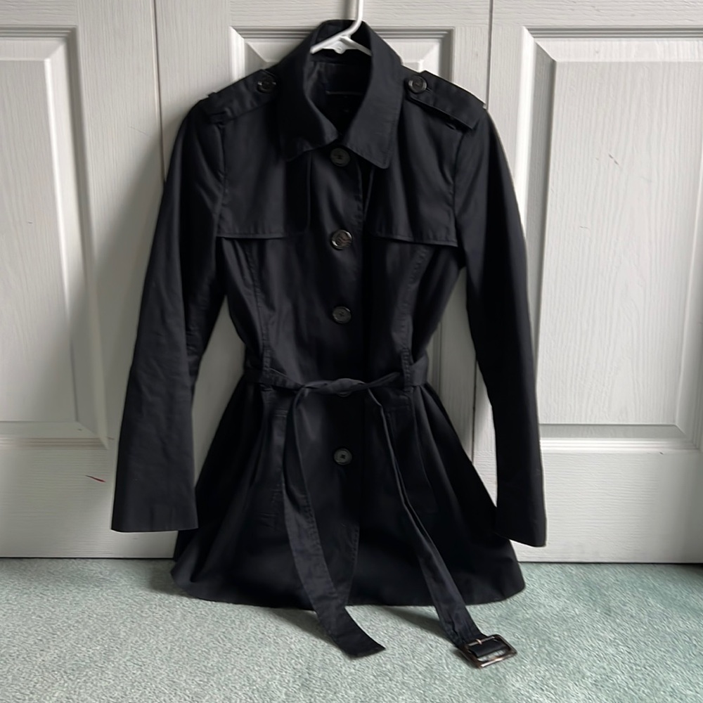 Banana Republic black trench coat.